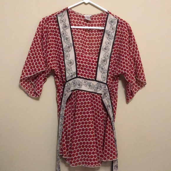 Red and cream polka dot w/ poppy band - Picture 1 of 1